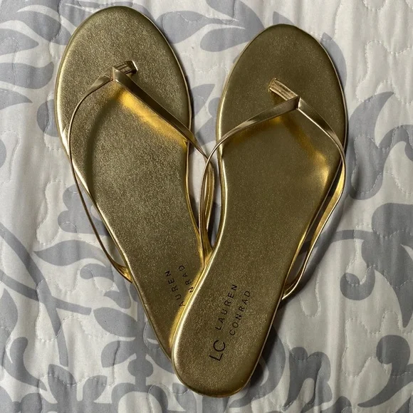 Lauren conrad sales gold flip flops